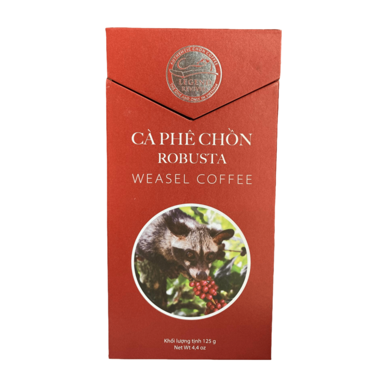 Cà Phê Chồn Robusta Legend Revived (Robusta Weasel Coffee) 125g (Hạt/Bột) – Hương Trà Đen, Bạch Quả, Chocolate Đen Cùng Vị Ngọt Đắng, Hậu Ngọt Béo