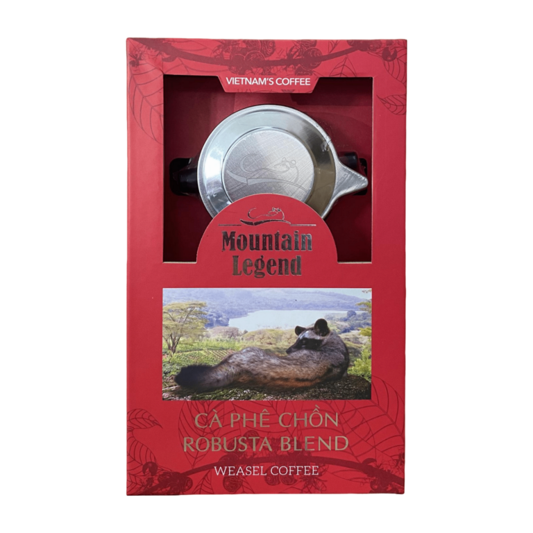 Giftset Cà Phê Chồn Robusta Mountain Legend (Robusta Weasel Coffee) 200g – Vị Ngọt Béo Tự Nhiên, Hương Trái Cây Khô, Hơi Đắng Nhẹ