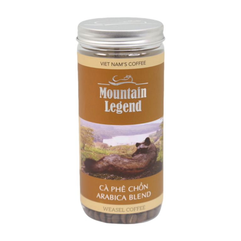 Cà Phê Chồn Arabica Mountain Legend (Arabica Weasel Coffee) 200g (Hạt/Bột) – Vị Ngọt Béo Tự Nhiên, Hương Hoa, Hậu Ngọt Sạch
